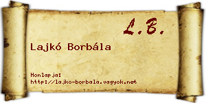 Lajkó Borbála névjegykártya